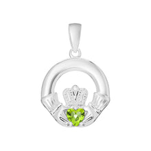 Load image into Gallery viewer, Sterling Silver Birthstone Claddagh Pendants
