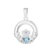 Load image into Gallery viewer, Sterling Silver Birthstone Claddagh Pendants
