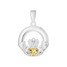 Load image into Gallery viewer, Sterling Silver Birthstone Claddagh Pendants
