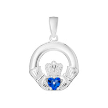 Load image into Gallery viewer, Sterling Silver Birthstone Claddagh Pendants
