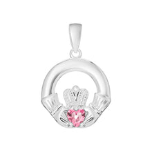 Load image into Gallery viewer, Sterling Silver Birthstone Claddagh Pendants
