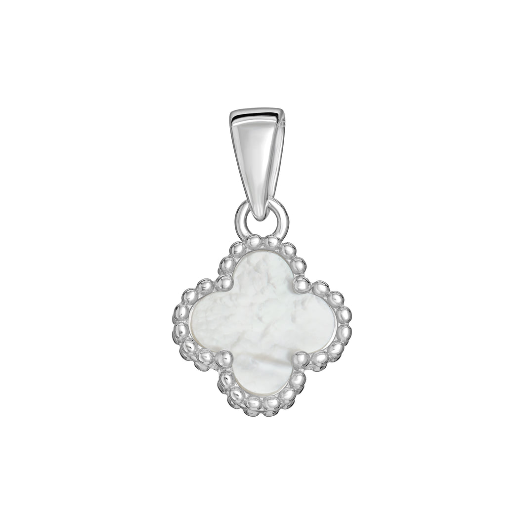 Sterling Silver Synthetic MOP Clover Pendant SKU 0112726
