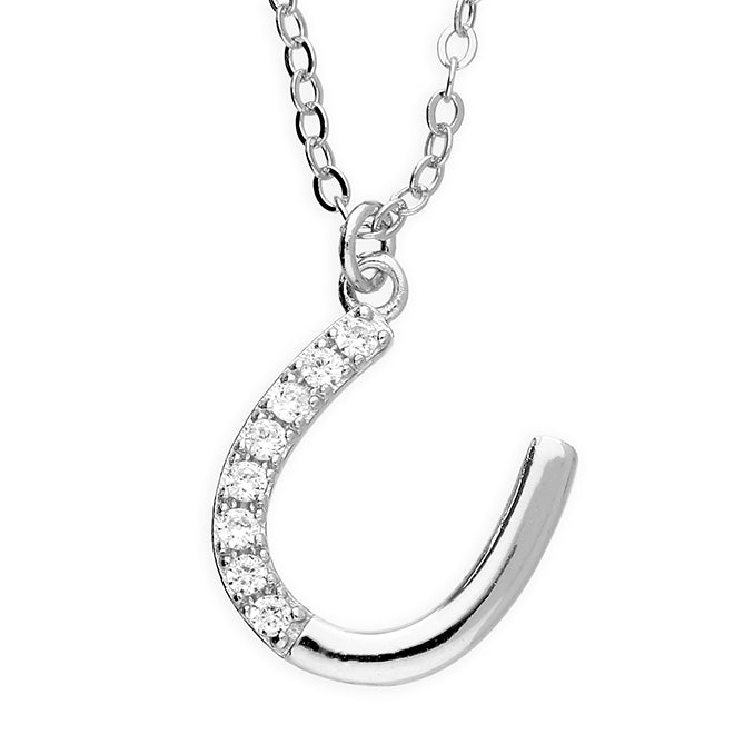 Sterling Silver CZ Horse Shoe Pendant SKU 0112727