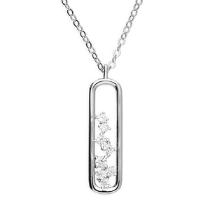 Sterling Silver Open Bar CZ Pendant SKU 0112729
