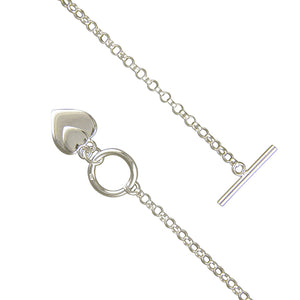 Sterling Silver Belcher Double Heart T/Bar Necklace SKU 0113102