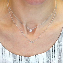Load image into Gallery viewer, Sterling Silver Double Layer Heart/Love Necklace SKU 0113103
