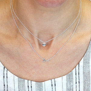 Sterling Silver Double Layer Heart/Love Necklace SKU 0113103