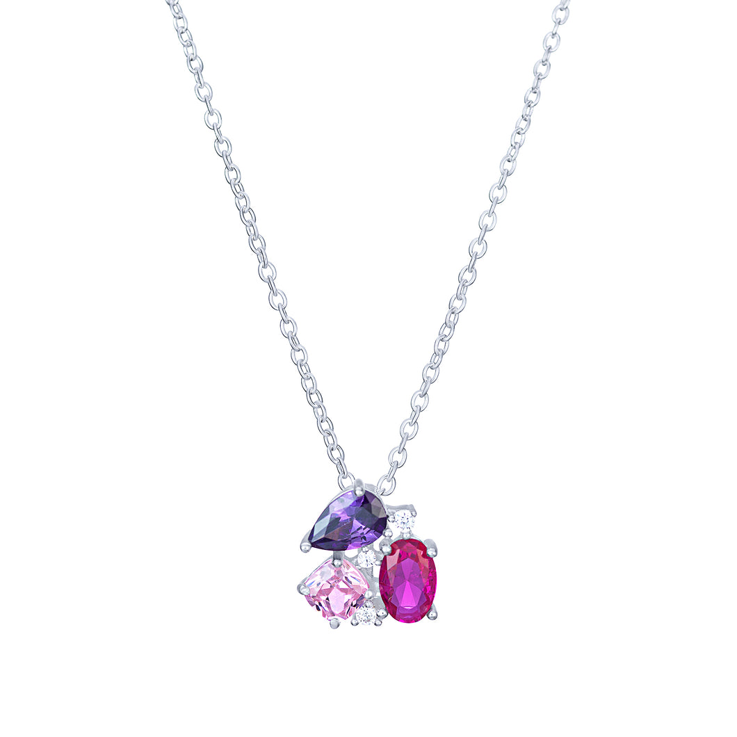 Sterling Silver Multi Colour CZ Pendant SKU 0114207