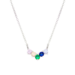 Sterling Silver Multi Colour CZ Necklace SKU 0114235