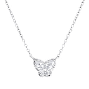 Sterling Silver CZ Butterfly Necklace SKU 0114239