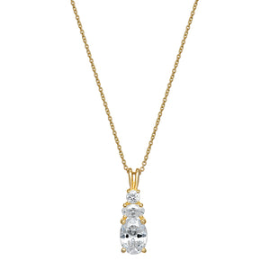 Sterling Silver Gold Finish CZ Necklace Pendant SKU 0114265