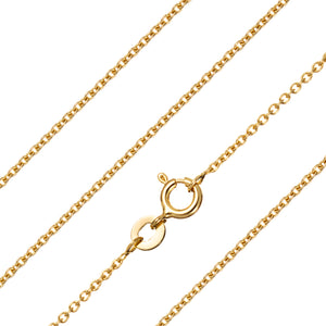 Sterling Silver Gold Finish 18" Cable Chain SKU 0118023