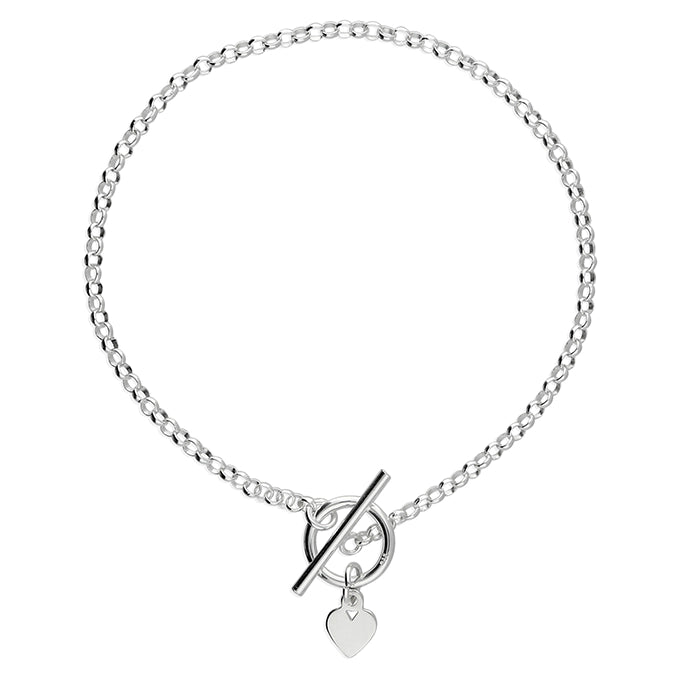 Sterling Silver Small Heart Belcher Bracelet SKU 0132302