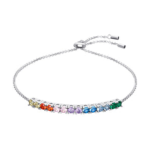 Sterling Silver Multi Colour CZ Bracelet SKU 0133609