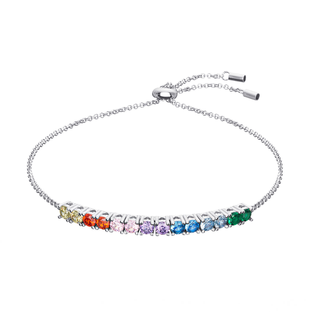 Sterling Silver Multi Colour CZ Bracelet SKU 0133609