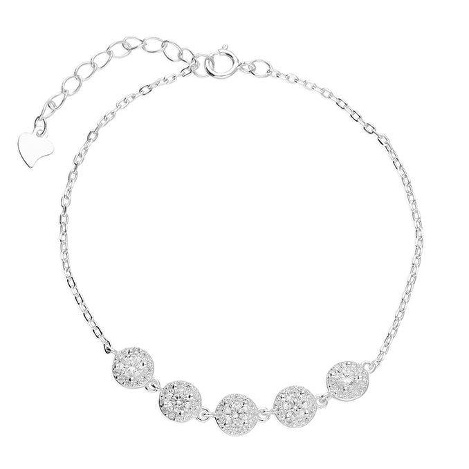 Sterling Silver CZ Halo Bracelet SKU 0133613