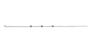 Sterling Silver Green and Clear CZ Bracelet SKU 0133615