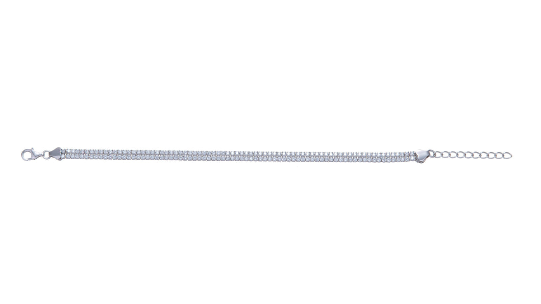 Sterling Silver Double Row CZ Bracelet SKU 0133620