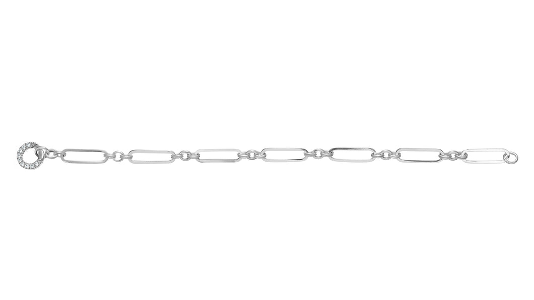 Sterling Silver Fancy Link CZ Bracelet SKU 0133621