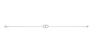 Sterling Silver Double Interlinked CZ Circle Bracelet SKU 0133622