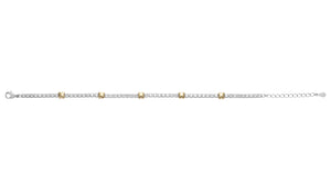 Sterling Silver 2 Tone Gold Finish CZ Fancy Bracelet SKU 0133625