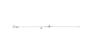 Sterling Silver Kids Heart and Cross Bracelet SKU 0133627