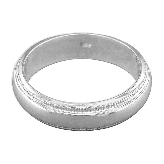 Sterling Silver Plain Band with Millgrain Edge SKU 0135251
