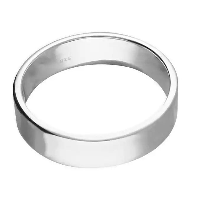 Sterling Silver 6mm Heavy Flat Wedding Band SKU 0135253