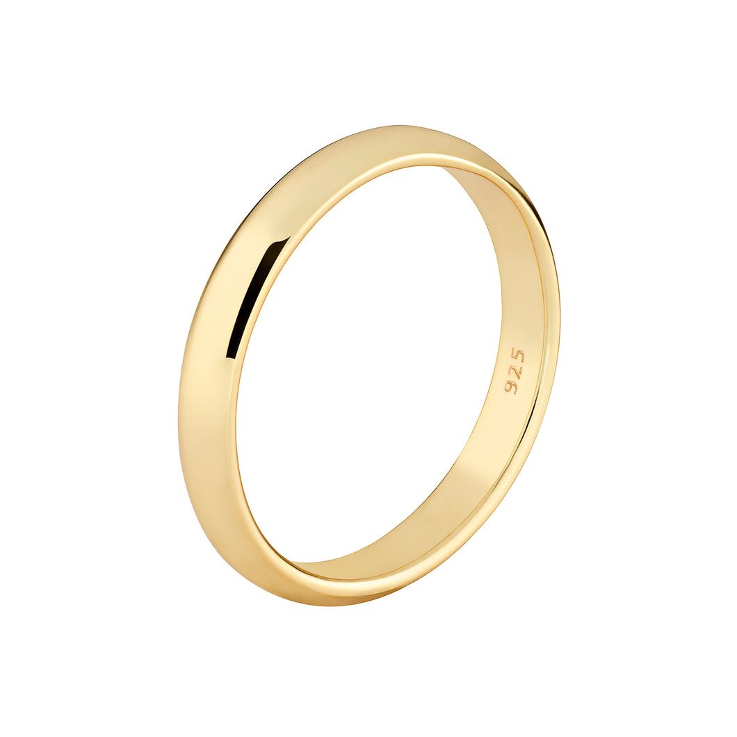 Sterling Silver Gold Finish 3mm Band SKU 0135300
