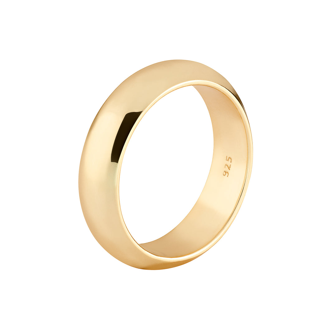 Sterling Silver Gold Finish 5mm Band SKU 0135301