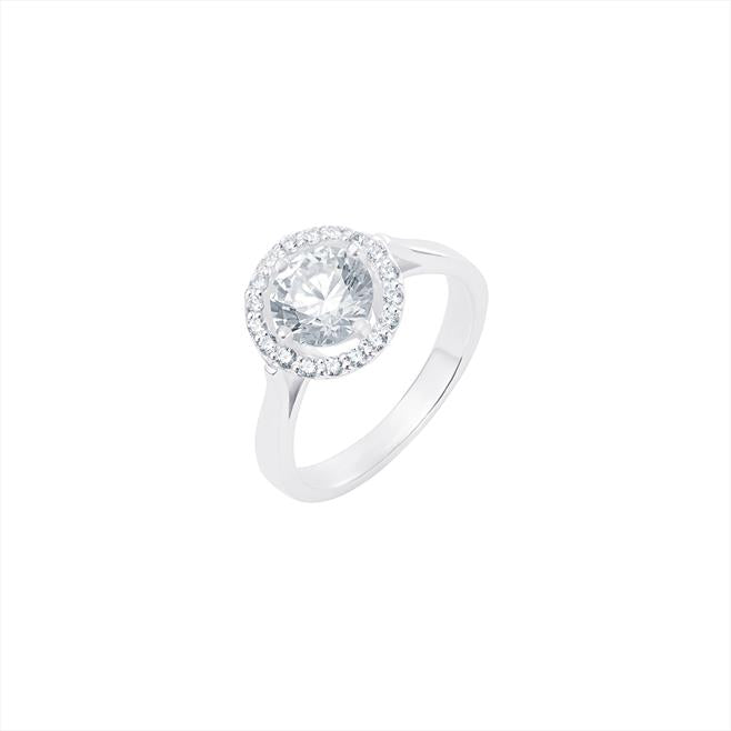 Sterling Silver CZ Halo Ring SKU 0136250