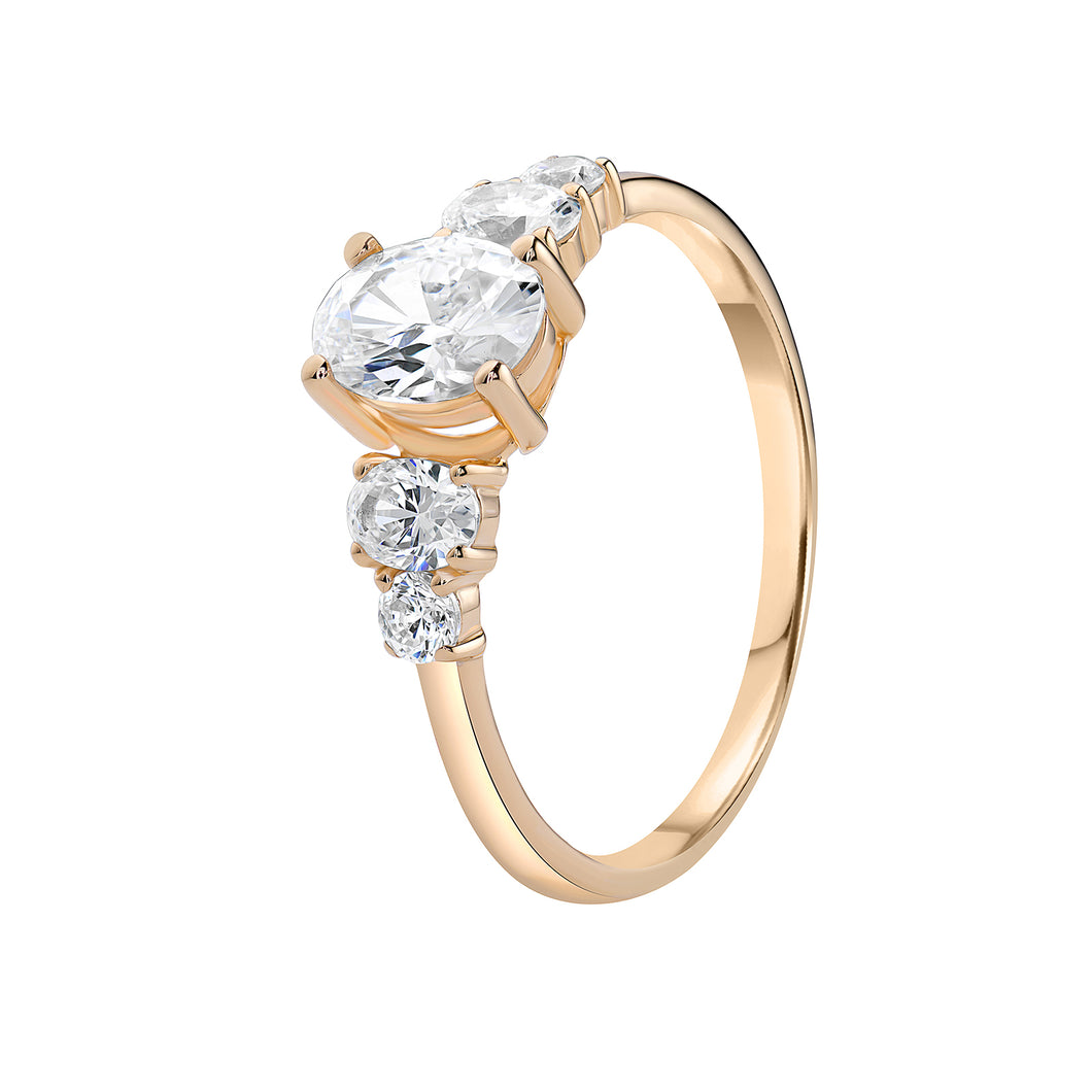 Sterling Silver Gold Finish CZ Ring SKU 0136519