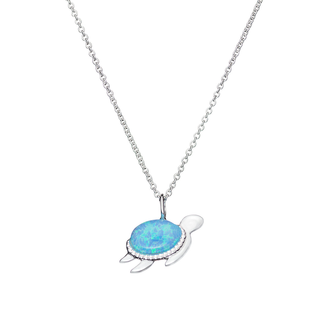 Sterling Silver Synthetic Opal Tortoise Pendant SKU 0312600