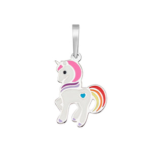 Sterling Silver Enamel Unicorn Kids Pendant SKU 0312605