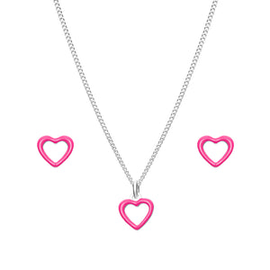 Sterling Silver Heart Pendant and Earring Set SKU 0501303