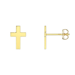 9ct Yellow Gold Plain Cross Stud Earrings SKU 1506105