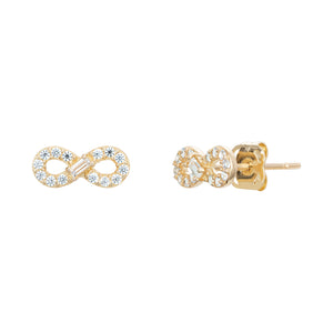 9ct Gold CZ Infinity Stud Earrings SKU 1507211