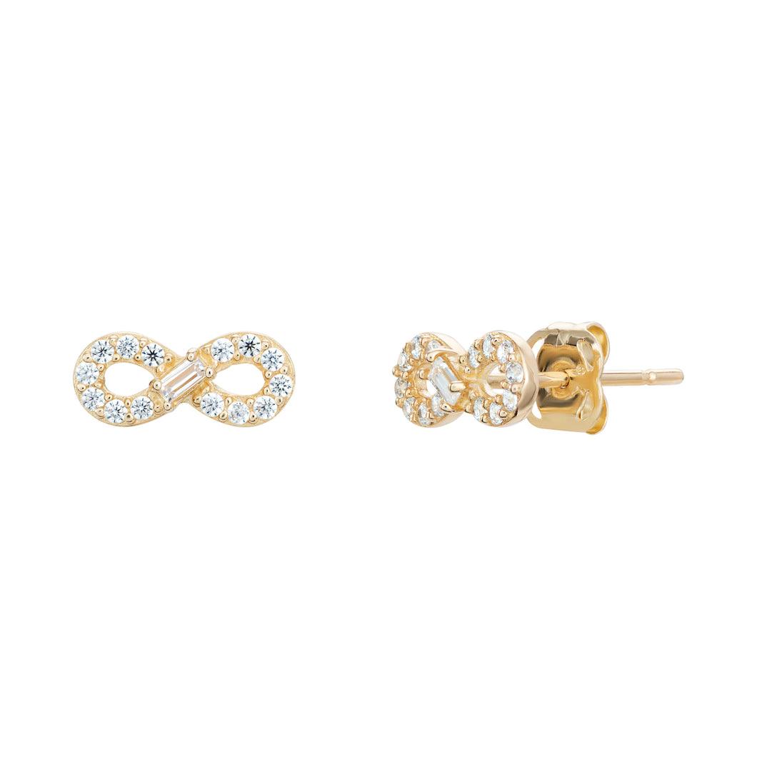 9ct Gold CZ Infinity Stud Earrings SKU 1507211