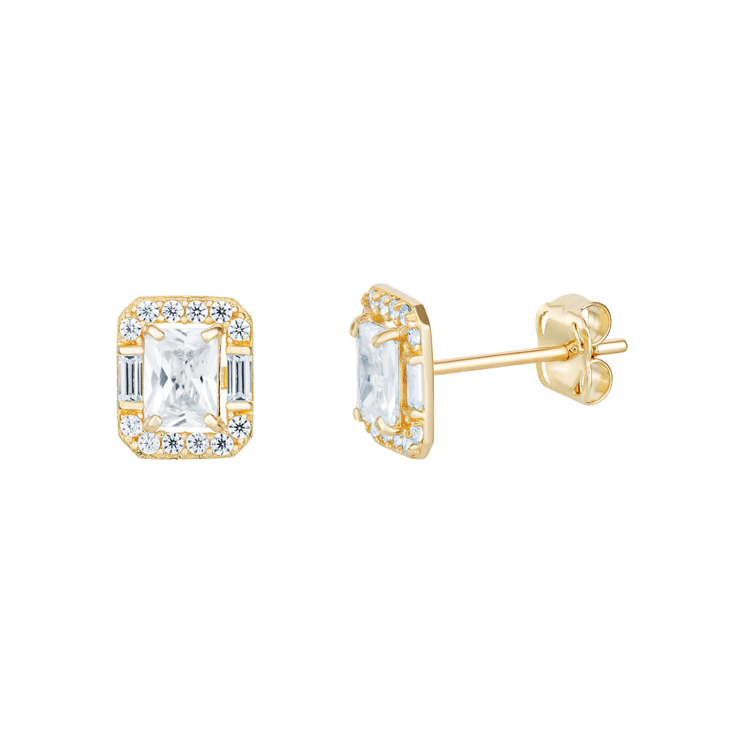 9ct Gold Rectangular CZ Stud Earrings SKU 1507212