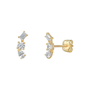 9ct Yellow Gold Multi Shape CZ Stud Earrings SKU 1507609