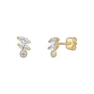 9ct Yellow Gold Multi Shape CZ Stud Earrings SKU 1507610