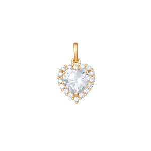 9ct Gold CZ Heart Halo Pendant SKU 1512203