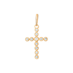 9ct Gold Rubover CZ Cross Pendant SKU 1512206