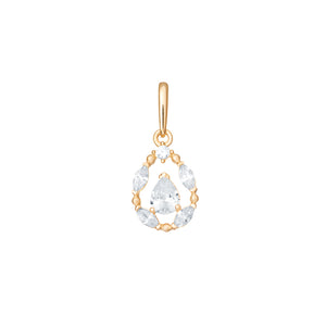 9ct Gold Pear Shape CZ Halo Pendant SKU 1512207