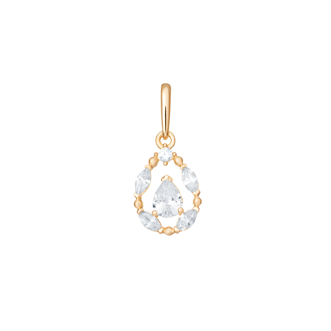 9ct Gold Pear Shape CZ Halo Pendant SKU 1512207