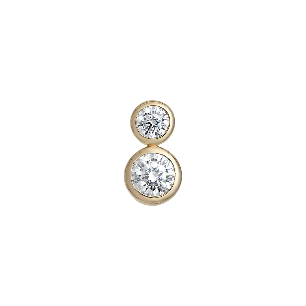 9ct Yellow Gold Double Rubover CZ Pendant SKU 1512212