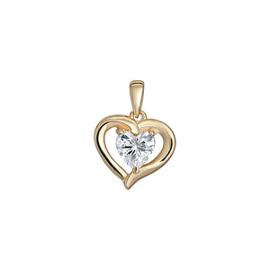 9ct Yellow Gold CZ Heart Pendant SKU 1512214