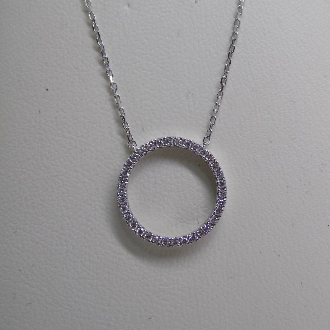 18ct White Gold Diamond Circle Pendant 0.20ct SKU 1841500