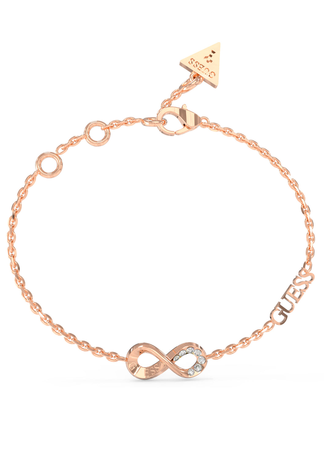 Guess Steel Rose Tone Infinity Logo Bracelet SKU 3001527