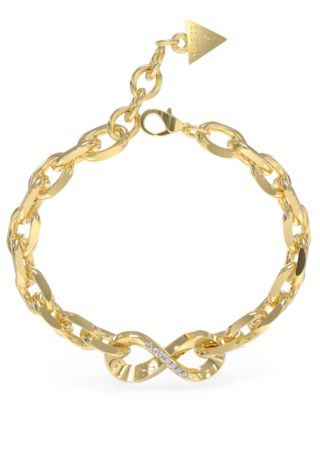 Guess Steel Gold Tone Infinity Logo Bracelet SKU 3001533
